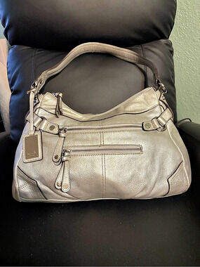 Tignanello Silver Shoulder Bag